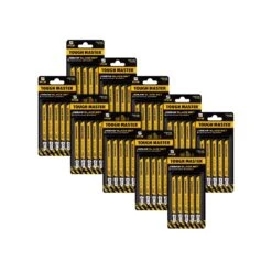 TOUGH MASTER® Jigsaw Blade Set 50 Pieces T-Shank 100mm 10TPI For Wood Plastic Cutting Compatible With All Brands (TM-T101BR)