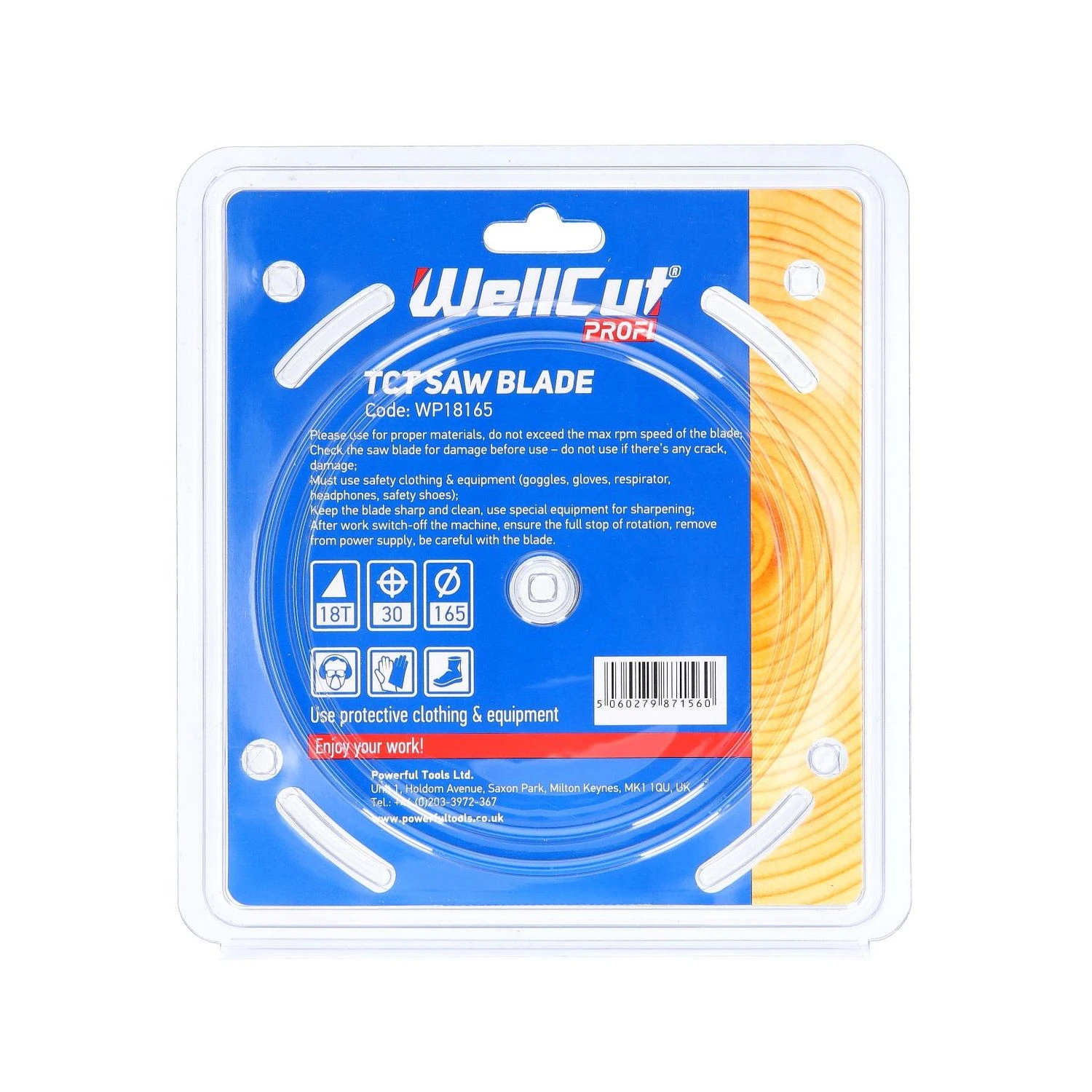 WellCut Circular Saw Blade 165mm X 18T X 30mm Bore Wood For Bosch, Makita - Image 5