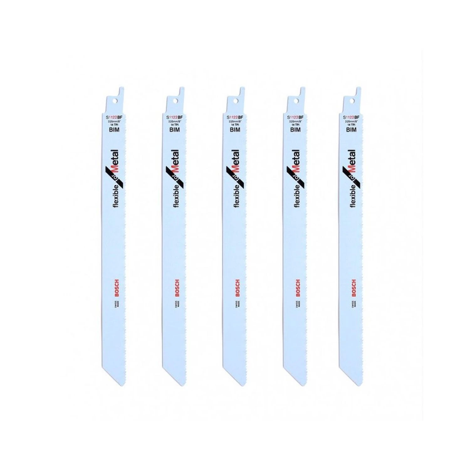 Bosch S1122BF 5 Piece 225mm Reciprocating Saw Blade For Metal - 2608656019 - Image 3