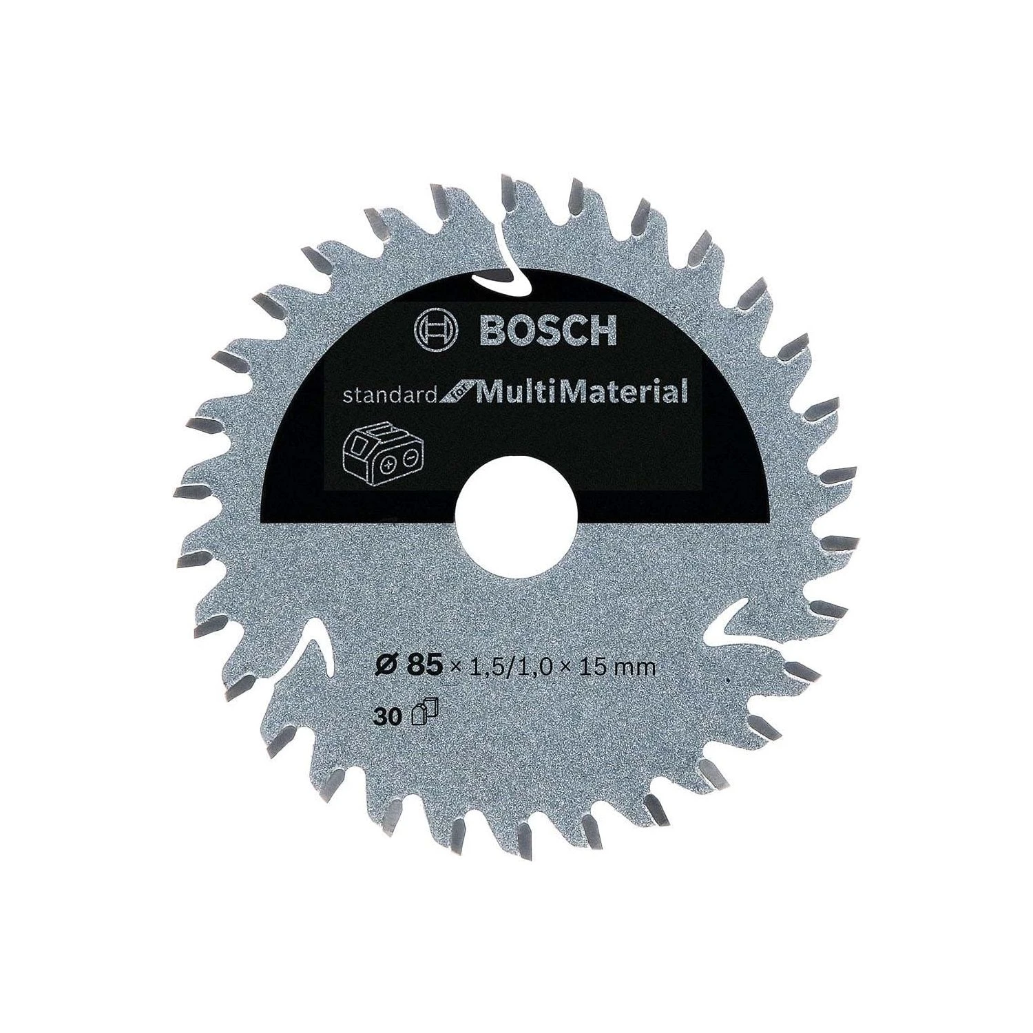 Bosch 2608837752 Standard For Multi Material Circular Saw Blade - 85mm X 1.5mm/1mm X 15mm 30 Teeth
