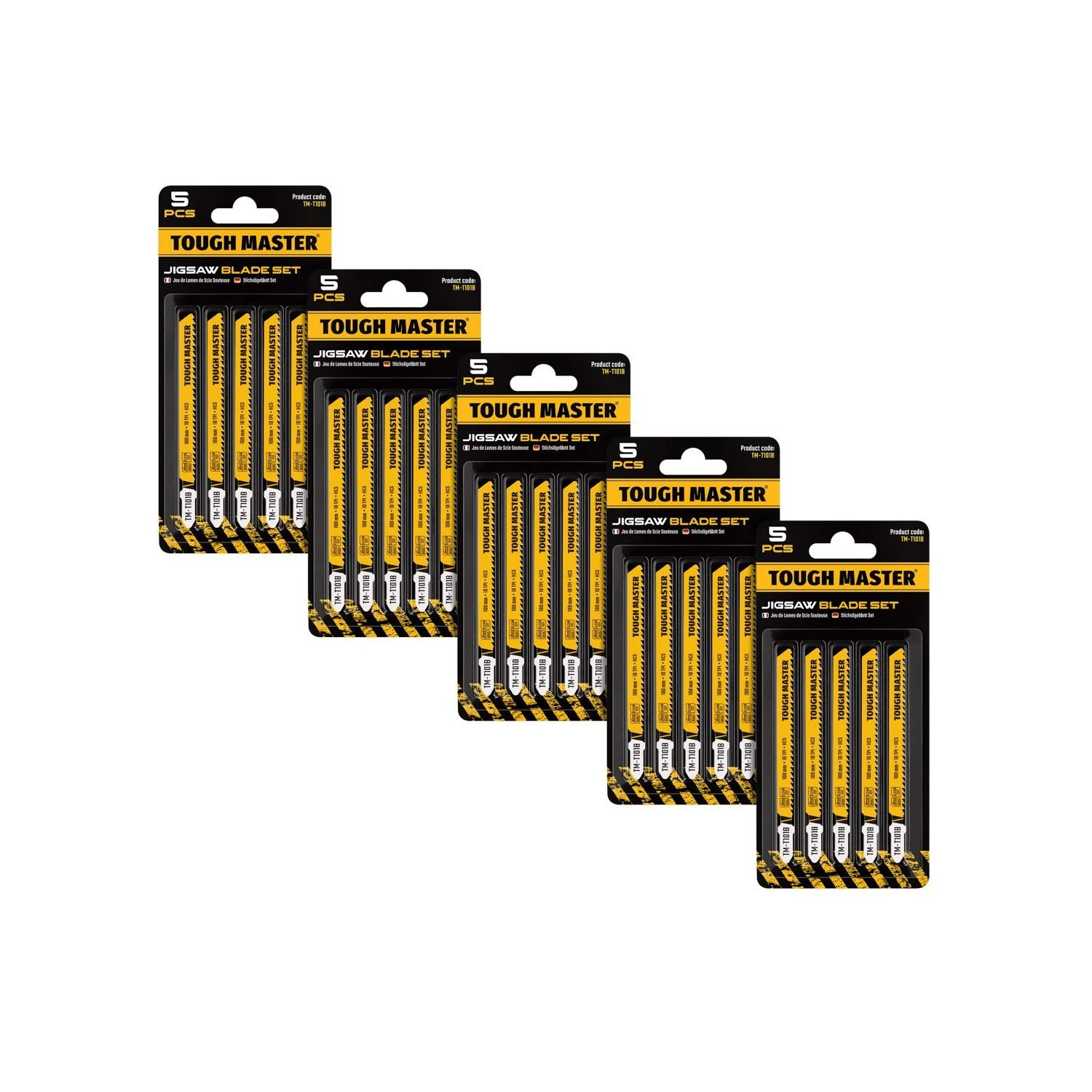 TOUGH MASTER® Jigsaw Blade Set 25 Pieces T-Shank 100mm 10TPI For Wood Plastic Cutting Compatible With All Brands (TM-T101B)