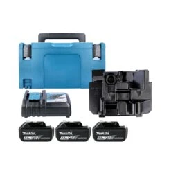 Makita Genuine BL1850 18V Li-Ion LXT 5.0Ah Battery Triple Pack With Charger, Type 3 Case & Inlay