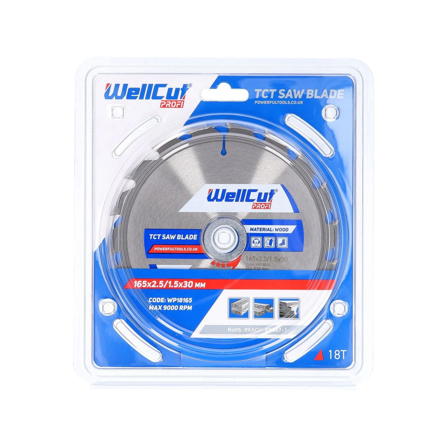 WellCut Circular Saw Blade 165mm X 18T X 30mm Bore Wood For Bosch, Makita - Image 4