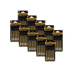 TOUGH MASTER® Jigsaw Blade Set 50 Pieces T-Shank 76mm 20TPI For Wood Plastic Cutting Compatible With All Brands (TM-T101AO)