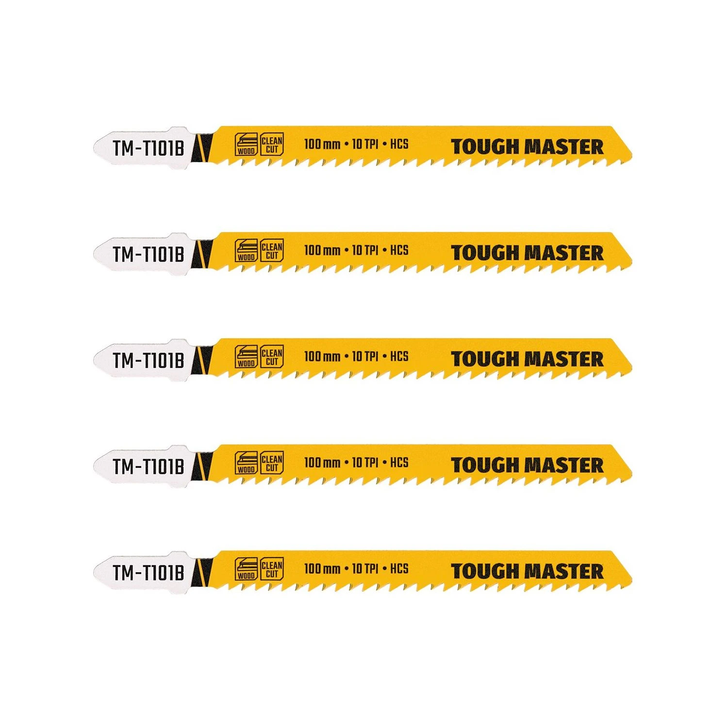 TOUGH MASTER® Jigsaw Blade Set 25 Pieces T-Shank 100mm 10TPI For Wood Plastic Cutting Compatible With All Brands (TM-T101B) - Image 2