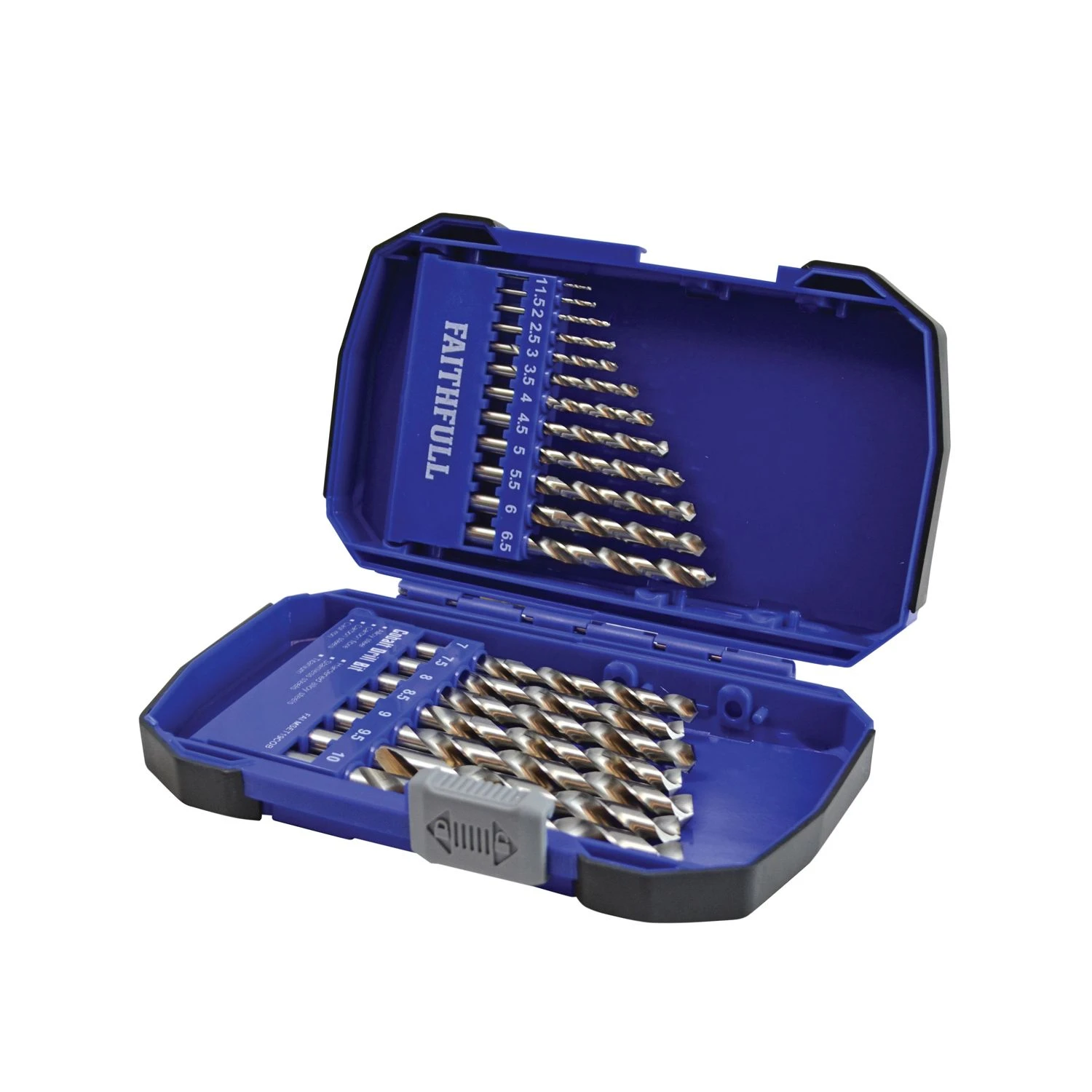 Faithfull FAIMSET19COB M35 19 Piece 1-10mm Cobalt HSS Drill Bit Set