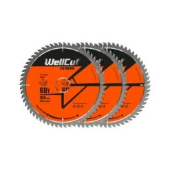 WellCut® TCT Extreme Circular Saw Blade 165mm X 20mm X 60T, Suitable For DSS610, HD18CS, DCS391, GKS18 - Pack Of 3