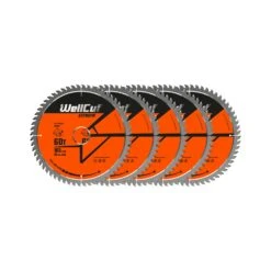 WellCut® TCT Extreme Circular Saw Blade 165mm X 20mm X 60T, Suitable For DSS610, HD18CS, DCS391, GKS18 - Pack Of 5