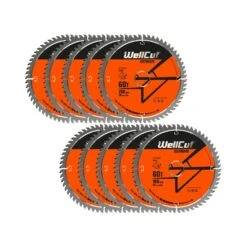 WellCut® TCT Extreme Circular Saw Blade 190mm X 30mm X 60T, Suitable For HS7100, DW62, DWE576, GKS190 - Pack Of 10