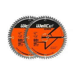 WellCut® TCT Extreme Circular Saw Blade 190mm X 30mm X 60T, Suitable For HS7100, DW62, DWE576, GKS190 - Pack Of 2