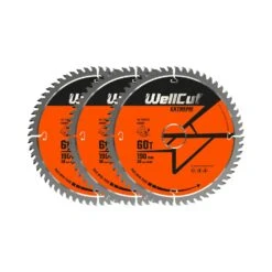 WellCut® TCT Extreme Circular Saw Blade 190mm X 30mm X 60T, Suitable For HS7100, DW62, DWE576, GKS190 - Pack Of 3