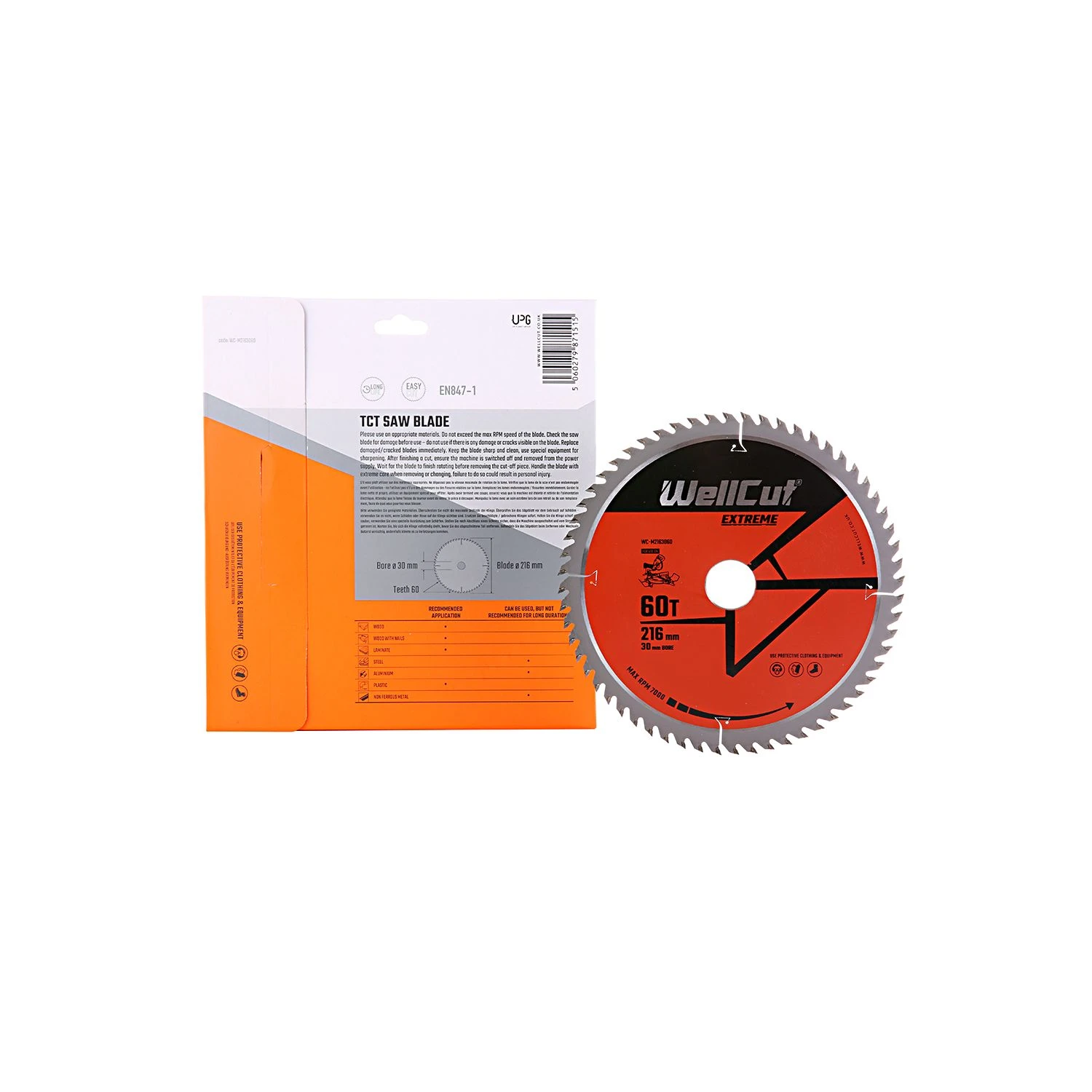 WellCut® TCT Extreme Mitre Saw Table Saw Blade 216mm X 30mm X 60T, Suitable For LS0815, DWS777, DWS774 (WC-M2163060) - Image 4