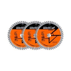 WellCut® TCT Extreme Circular Saw Plunge Saw Blade 165mm X 20mm X 48T, Suitable For SP6000, DWS520, DCS520, GKT55 - Pack Of 3