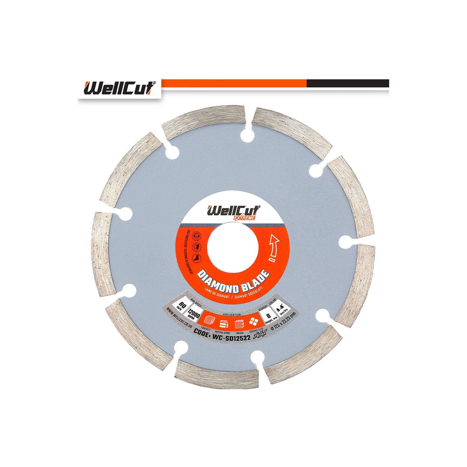 WellCut Extreme Diamond Blade 125mm X 22.23mm Bore Pack Of 2 - Image 2