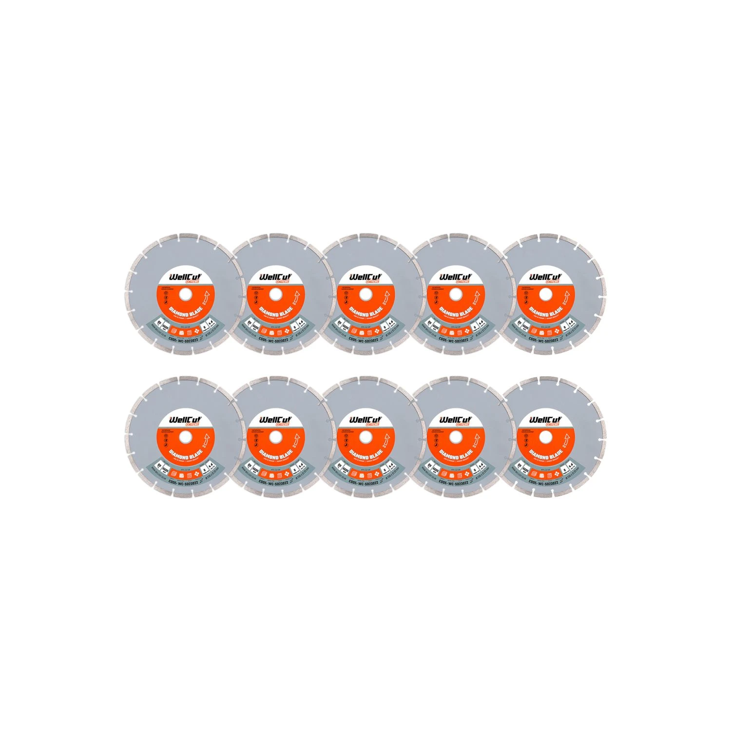 WellCut EXTREME Diamond Blade Cutting Disc - 230mm, 22.23mm Bore Pack Of 10