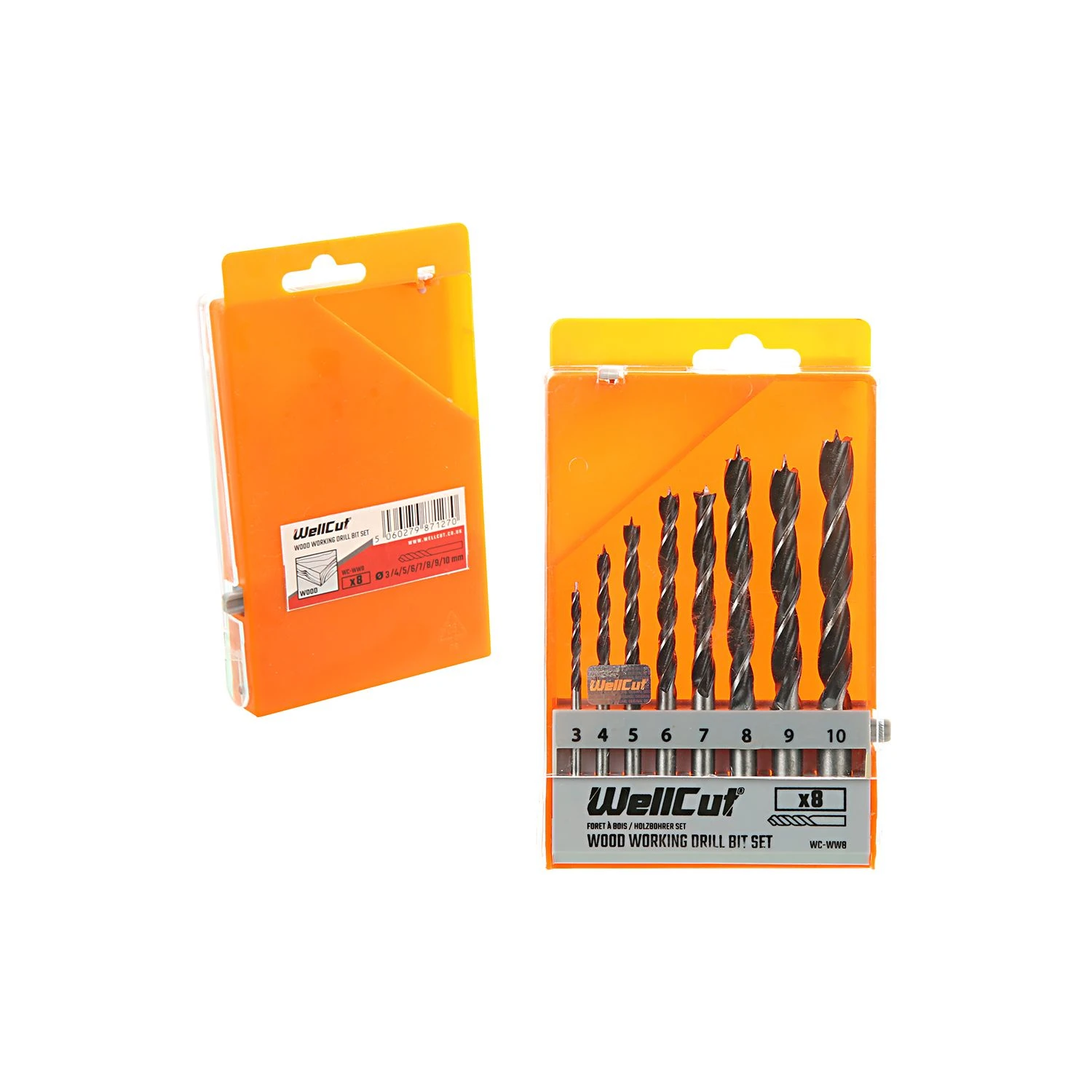 WellCut WC-WW8 WOOD Drill Bit Set And Storage Case With 8 Pieces Stock Code: WC-WW8 - Image 2