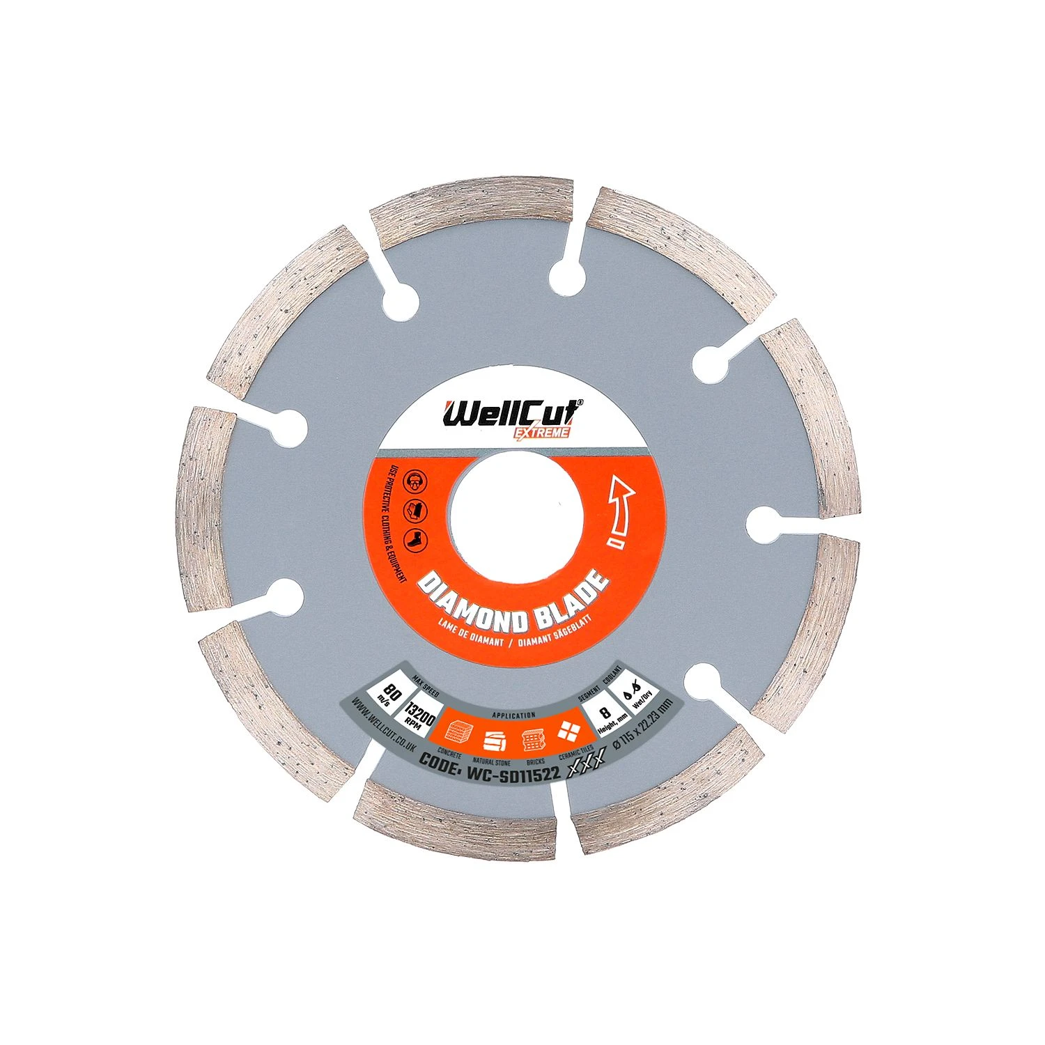 WellCut EXTREME Diamond Blade Cutting Disc - 115 MM Pack Of 5 - Image 2