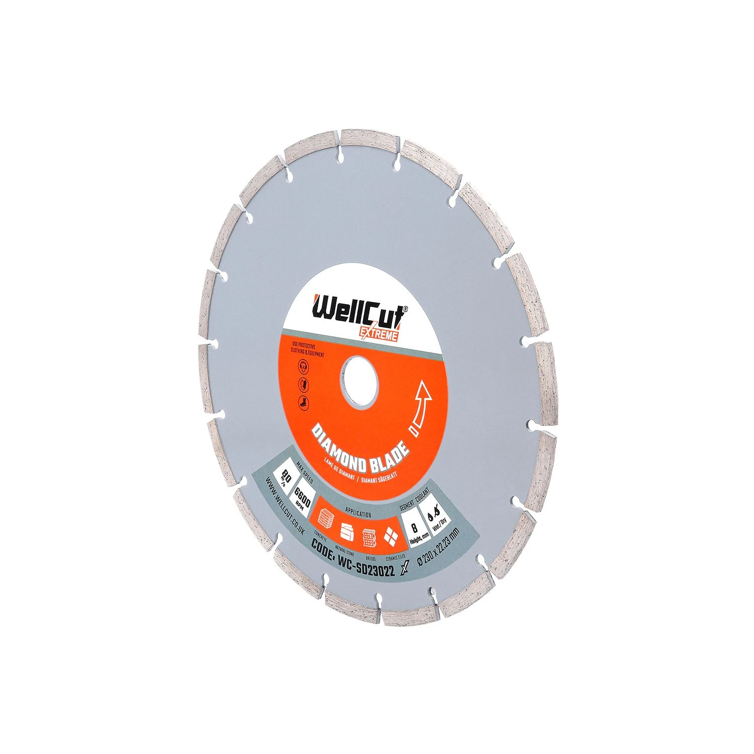 WellCut EXTREME Diamond Blade Cutting Disc - 230mm, 22.23mm Bore Pack Of 3 - Image 3